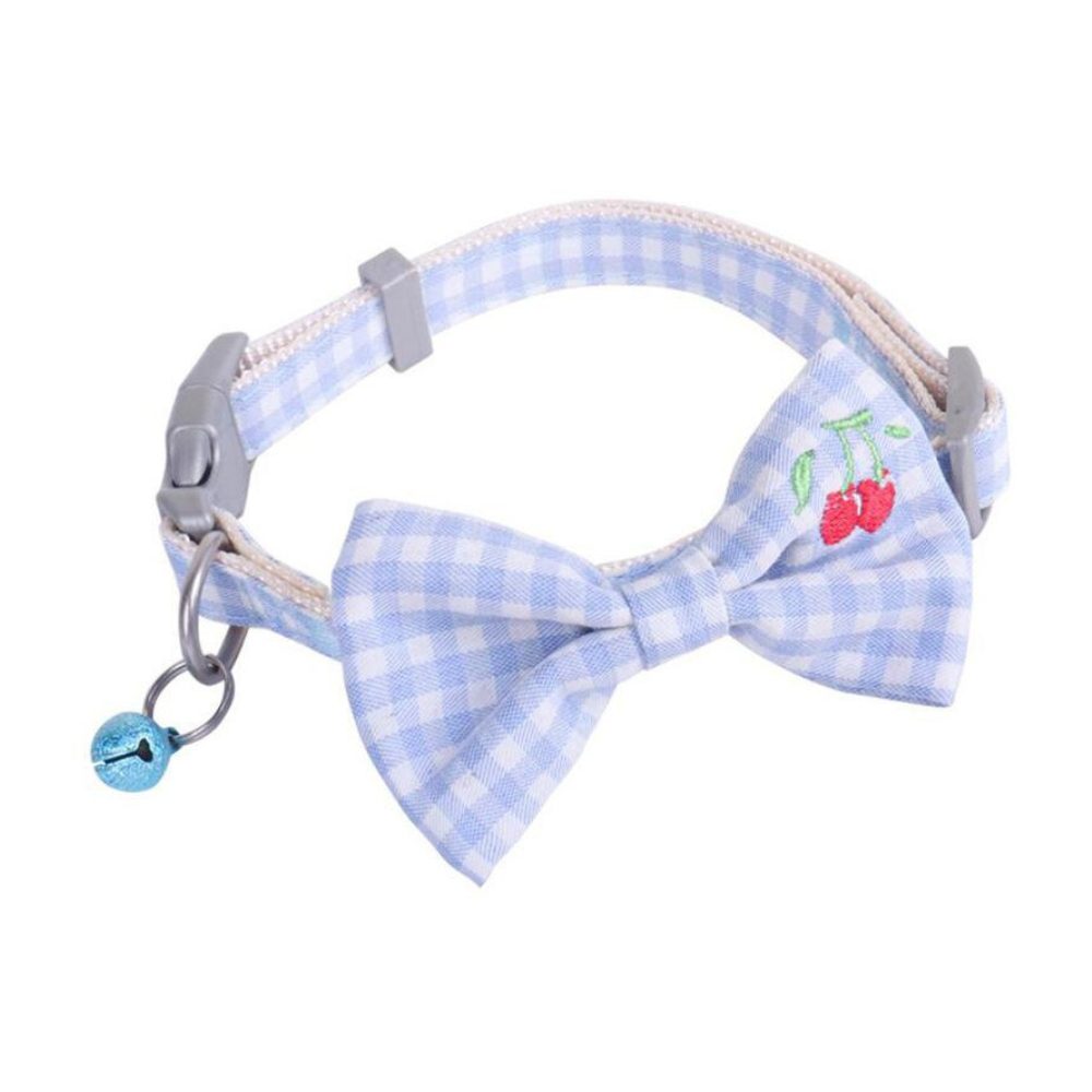 Cozy Paws Adjustable Pet Collar Bow Tie With Bell  Small Blue