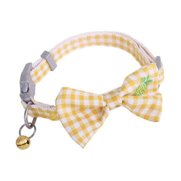 Cozy Paws Adjustable Pet Collar Bow Tie With Bell - Medium (36-40cmx1.5cm)-Yellow