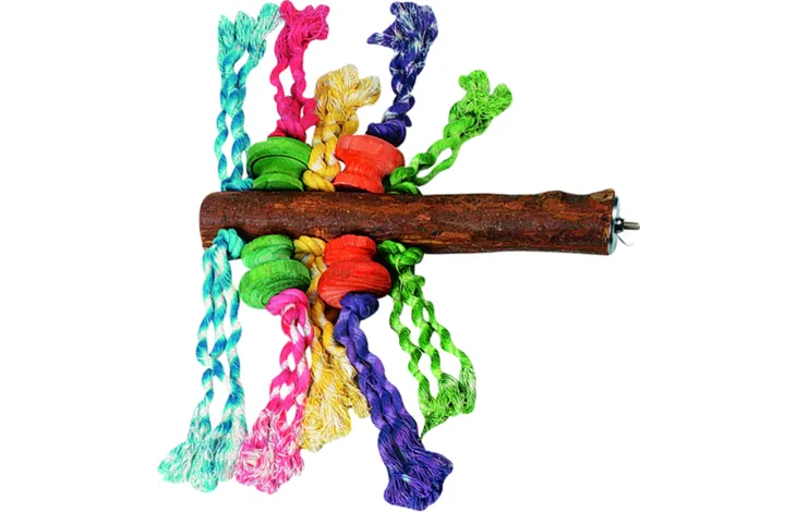 Flamingo Perch with Beads Bird Toy