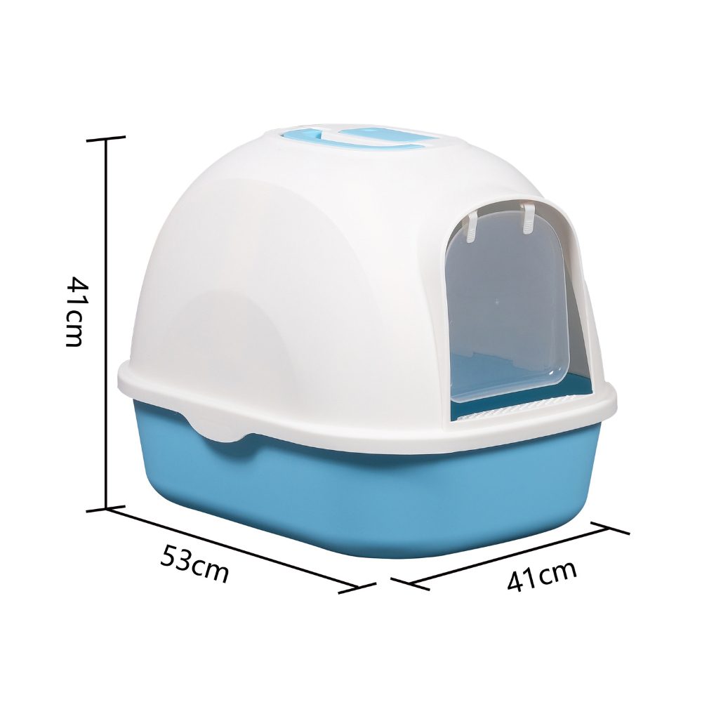 Cozy Paws Hooded Cat Litter Box with Swing Door & Handle Brown