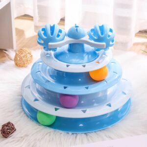 Cozy Paws 4-Layer Turntable Cat Tower Toy with Balls –  (No Spring Toy)