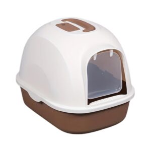 Cozy Paws Hooded Cat Litter Box with Swing Door & Handle  Coffee