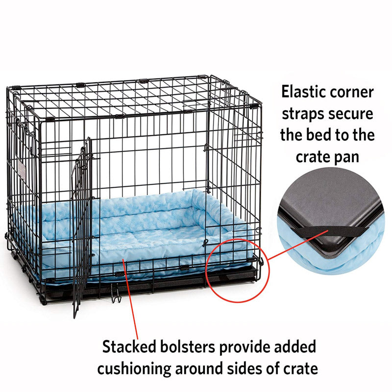 MidWest QuietTime Powder Blue Fashion Double Bolster Bed
