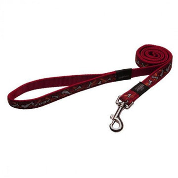 Rogz Bones On Red Dog Leash