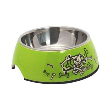 Rogz Lime Bone Bubble Dog Bowl