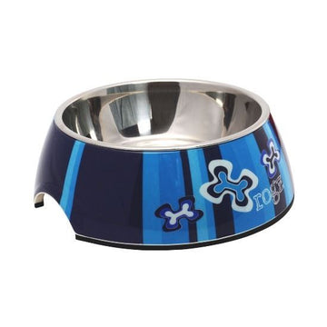 Rogz Indigo Bones Bubble Dog Bowl