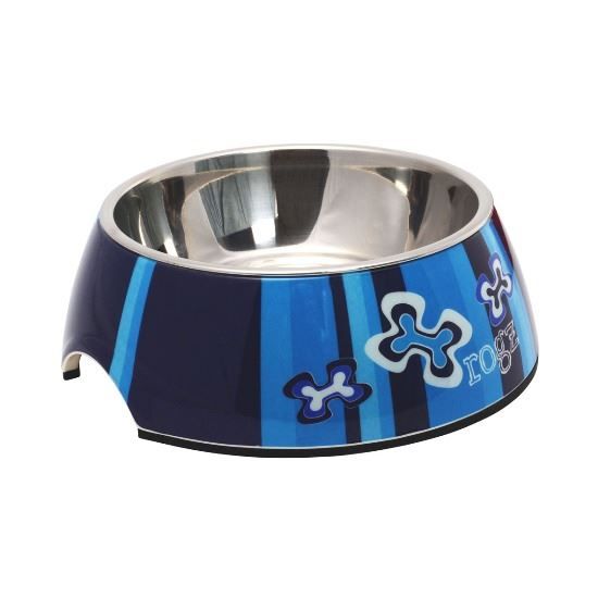 Rogz Indigo Bones Bubble Dog Bowl