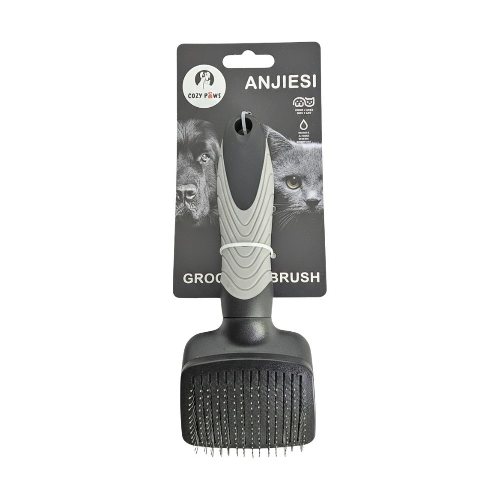 Cozy Paws Pet Slicker Brush Small, Grey Handle