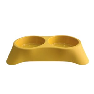 Cozy Paws Dual Pet Feeding Bowl Plastic - Yellow