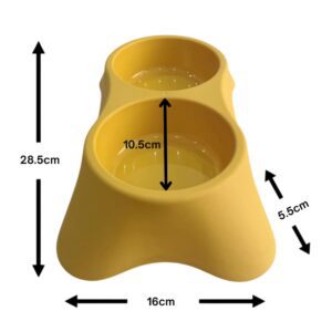 Cozy Paws Dual Pet Feeding Bowl Plastic - Yellow