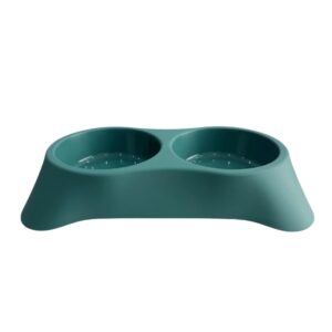 Cozy Paws Dual Pet Feeding Bowl Plastic -Green