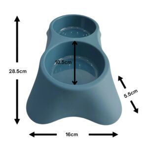 Cozy Paws Dual Pet Feeding Bowl Plastic - Blue