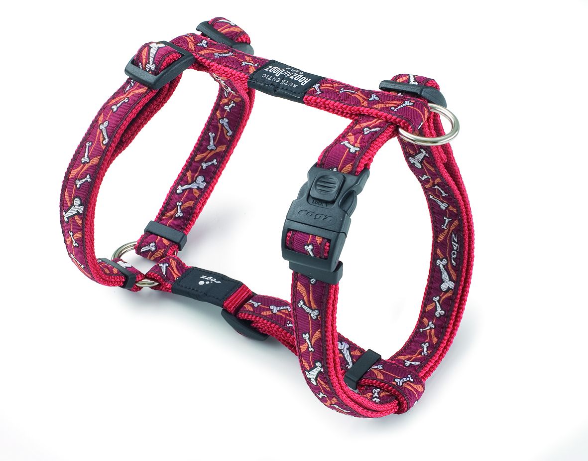 Rogz Bones On Red Dog Harness
