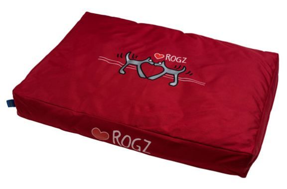 Rogz Flat Pod Red Heart Dog Bed