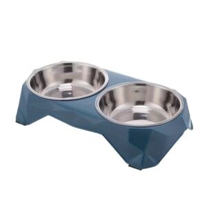 Cozy Paws Double Steel Pet Bowls – Blue