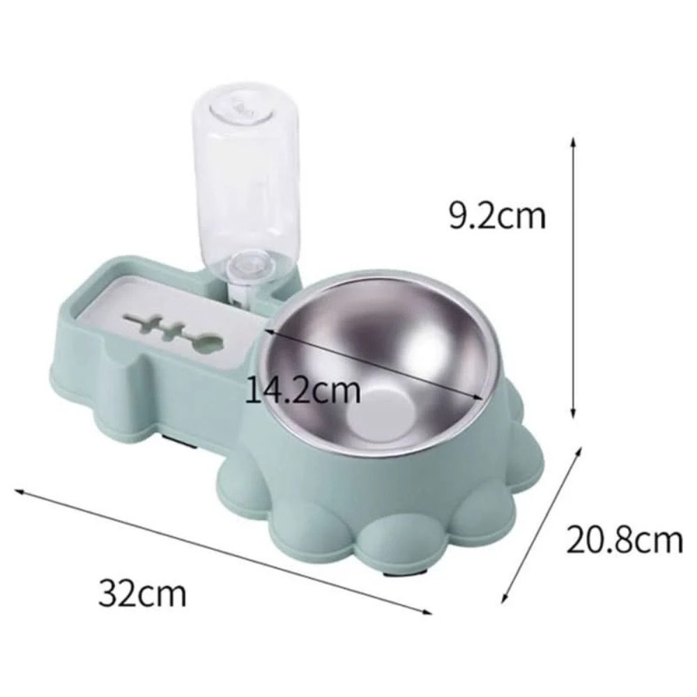 Cozy Paws Automatic Dual Pet Feeder & Water Dispenser (Yellow)