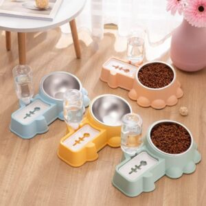 Cozy Paws Automatic Dual Pet Feeder & Water Dispenser (Green)