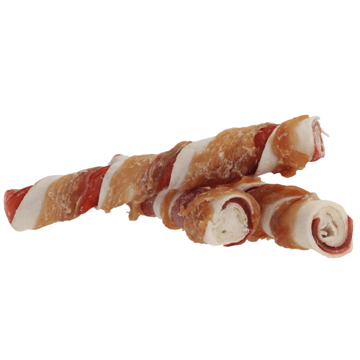 Pets Unlimited Tricolor Chewy Stick with Chicken Medium Dog Treats 3pcs