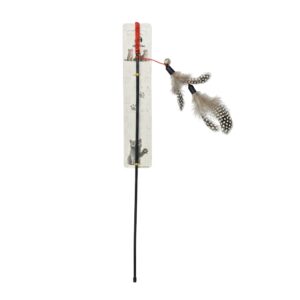 Cozy Paws Interactive Cat Teaser Wand Toy with Bell & Feather – 10pcs Pack