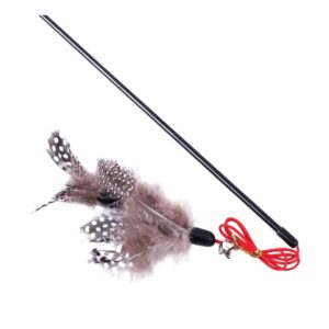 Cozy Paws Interactive Cat Teaser Wand Toy with Bell & Feather – 10pcs Pack