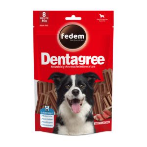 Fedem Dentagree Regular Dental Stix for Dogs –Beef Flavour 80g(8 pcs)