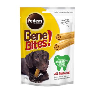 Fedem Bene Bites for Dogs – Healthy Snacks for Fresh Breath & Tartar Control 120g