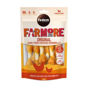 Fedem Farmore Jerky for Dogs – Original Cage-Free Chicken Dumbbells 75g