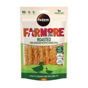 Fedem Farmore Jerky for Dogs – Roasted Farm-Raised Duck Wrapped Rawhide Sticks 75g