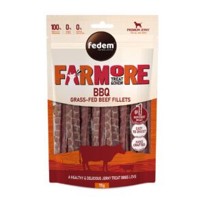 Fedem Farmore Jerky for Dogs – BBQ Grass-Fed Beef Fillets 75g