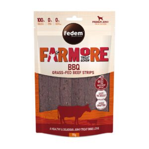 Fedem Farmore Jerky for Dogs – BBQ Grass-Fed Beef Sticks 75g