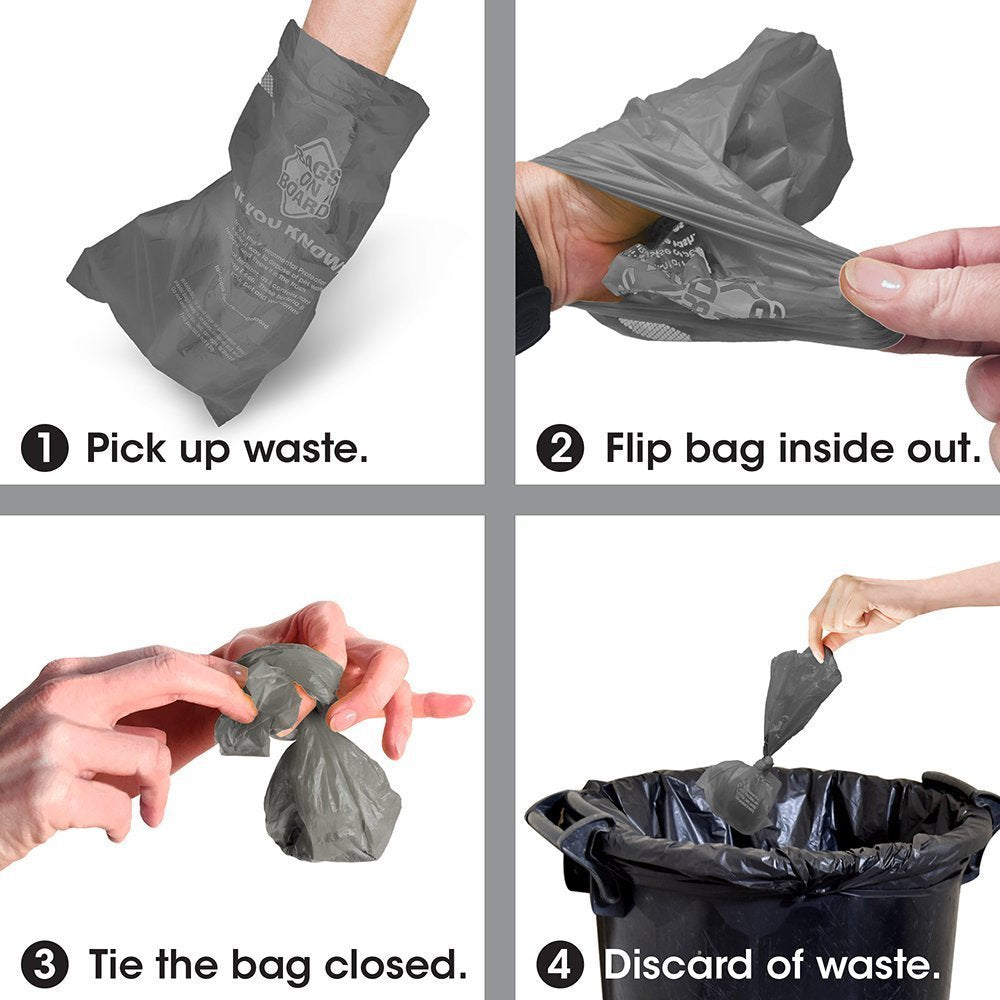 Bags on Board Dispenser Bone, Black, 30 Bags