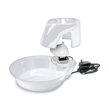 Pet Pioneer Big Max Ceramic Pet Drinking Fountain 128oz (White)