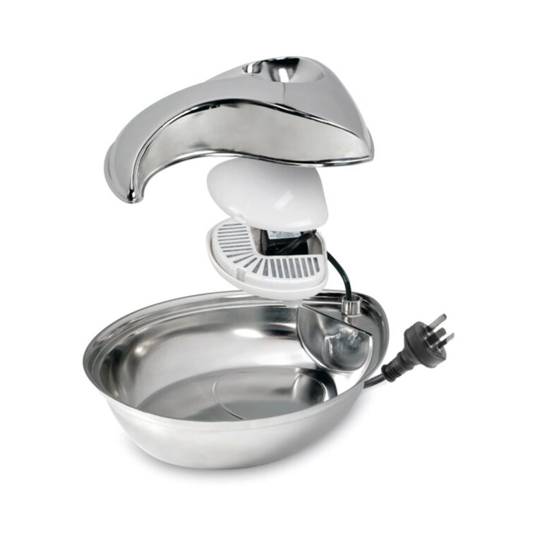 Pet Pioneer Big Raindrop Durable Pet Fountain 96oz (Stainless Steel)