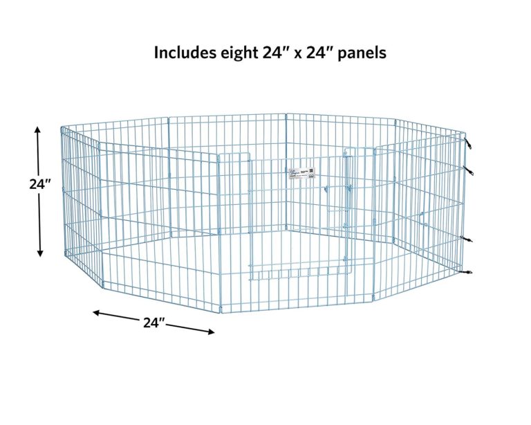 MidWest Blue Exercise Pen with Door 24″