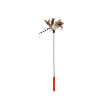 GiGwi Catwand Feather Teaser w/ Natural Feather & TPR Handle