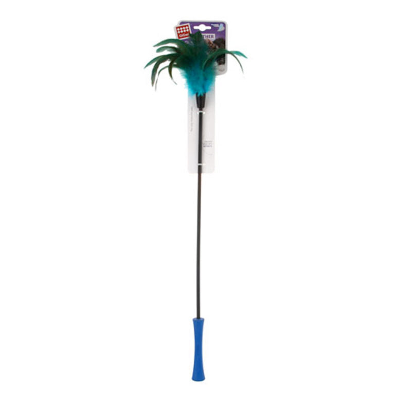GiGwi Catwand Feather Teaser w/ Natural Feather &TPR Handle