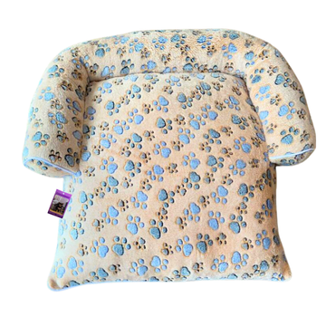 Coco Kindi Peach Color Paw Print Washable Fur Day Bed - Size : 63 X 55 X 10 Cm