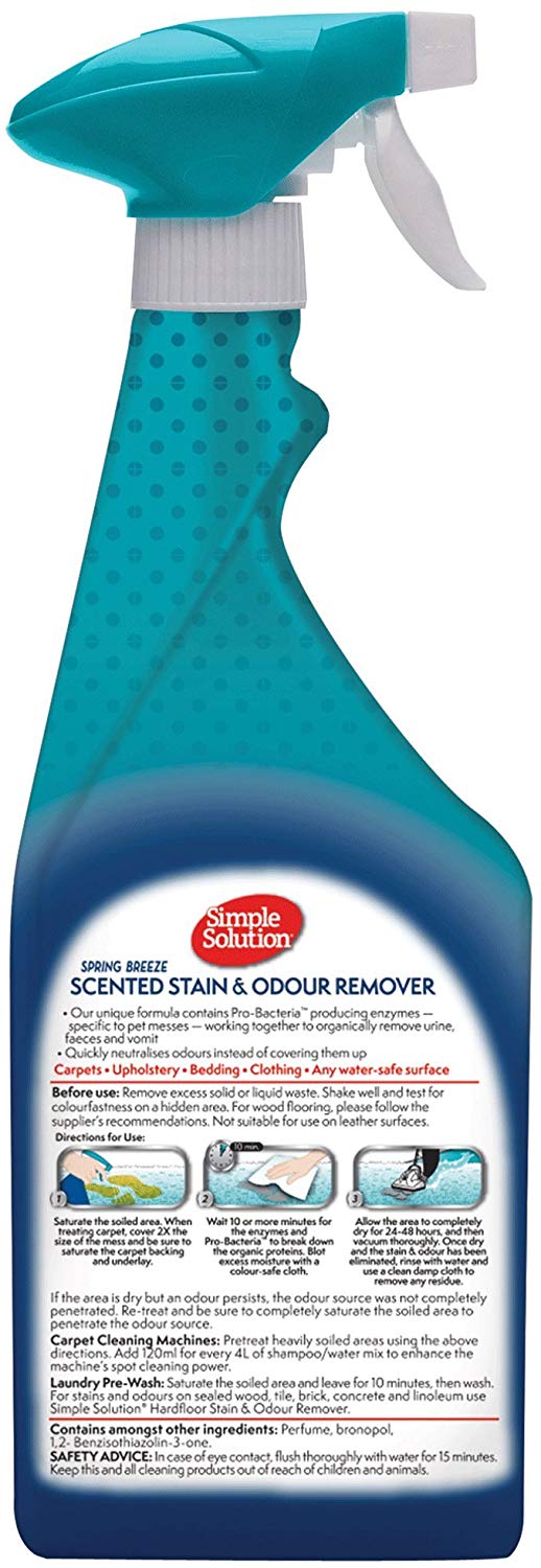 Simple Solution Dog Stain and Odour Remover Spring Breeze – 750 ml