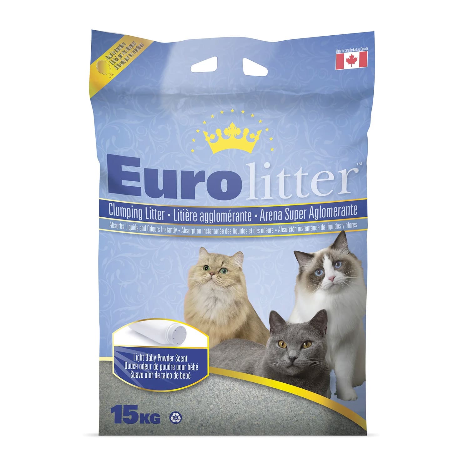 Eurolitter Premium Cat Litter – Babypowder 15kg