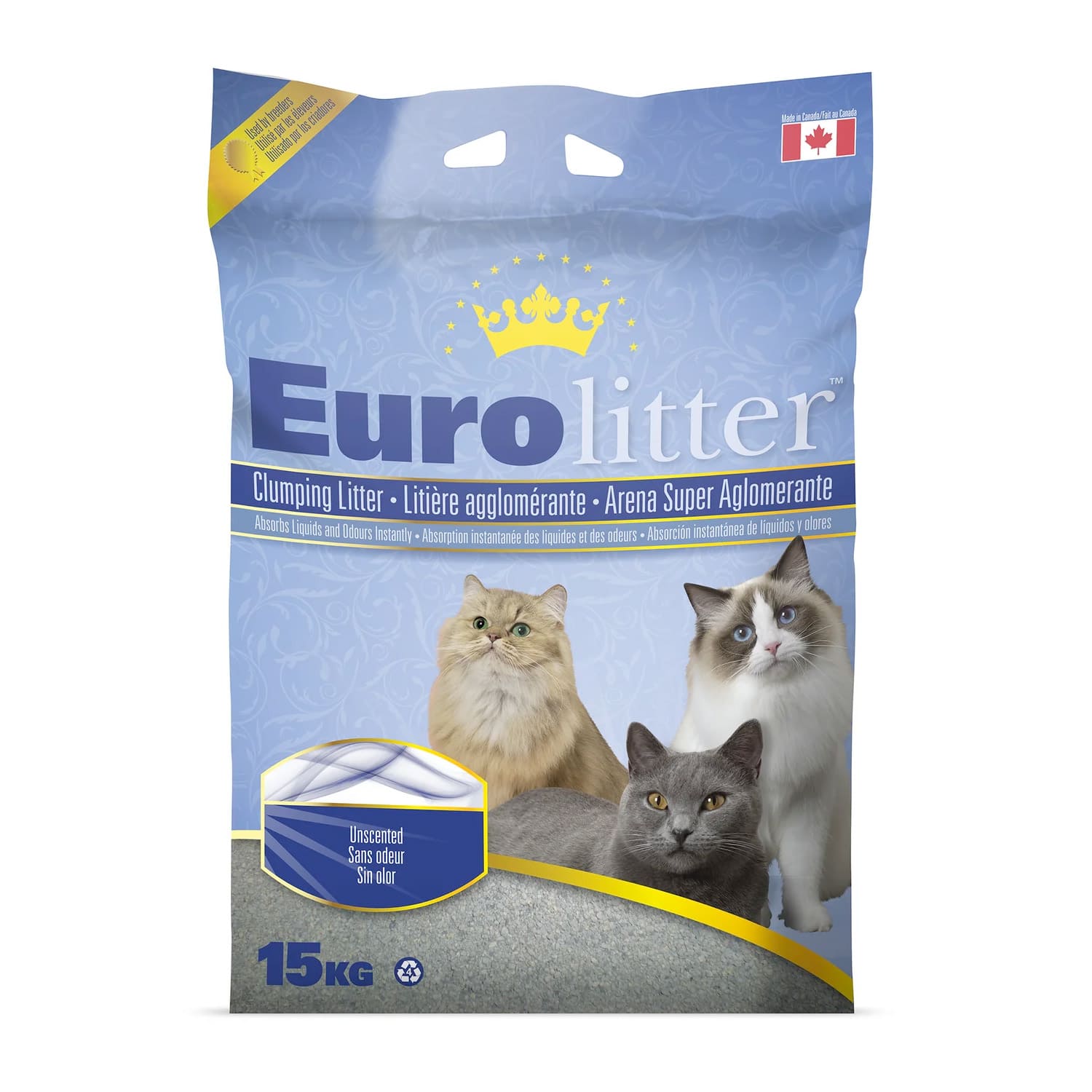 Eurolitter Premium Cat Litter – Unscented 15kg