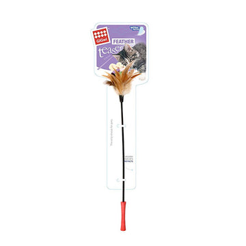 GiGwi Feather Teaser with Natural Plush Tail and TPR Handle (Purple)