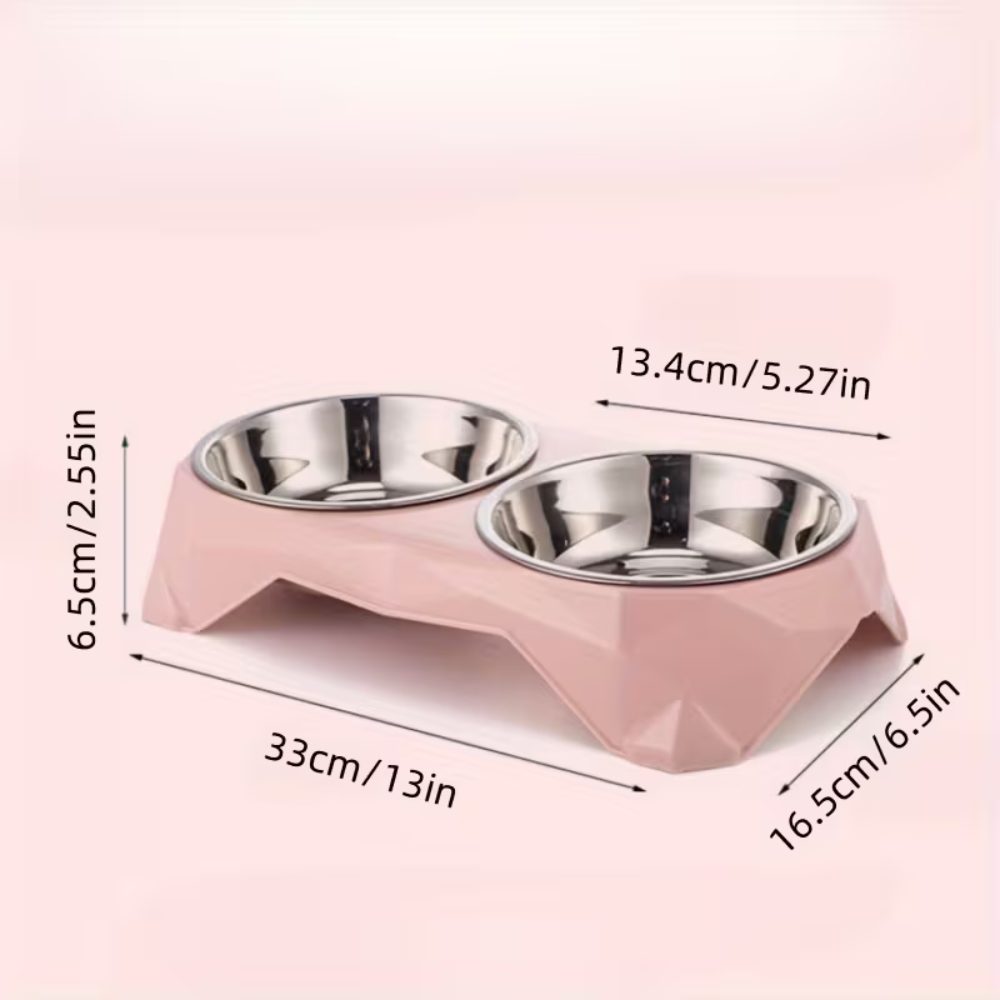 Cozy Paws Double Steel Pet Bowls – Yellow