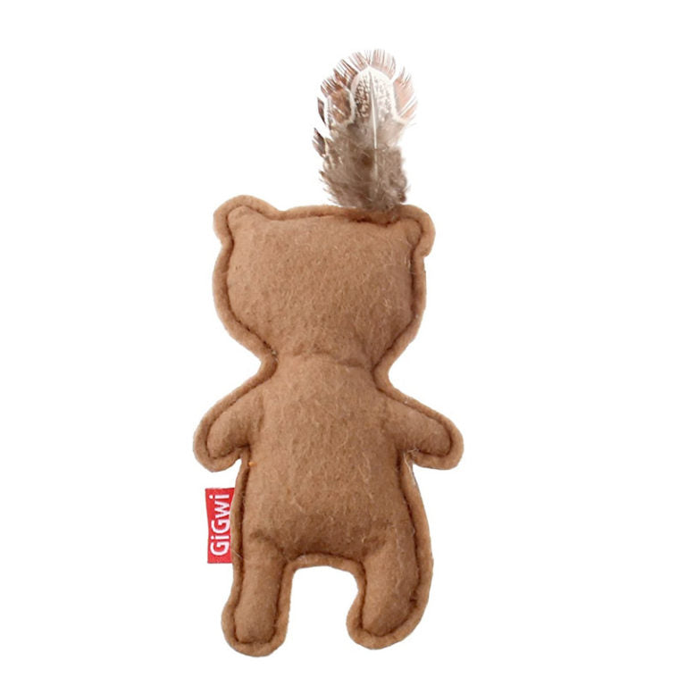 GiGwi Happy Indians Bear Felt Catnip