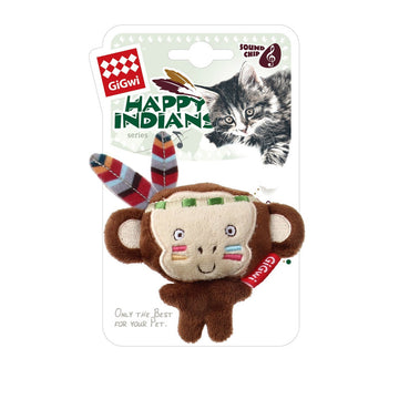GiGwi Happy Indian “Melody Chaser” Monkey with motion activated sound chip