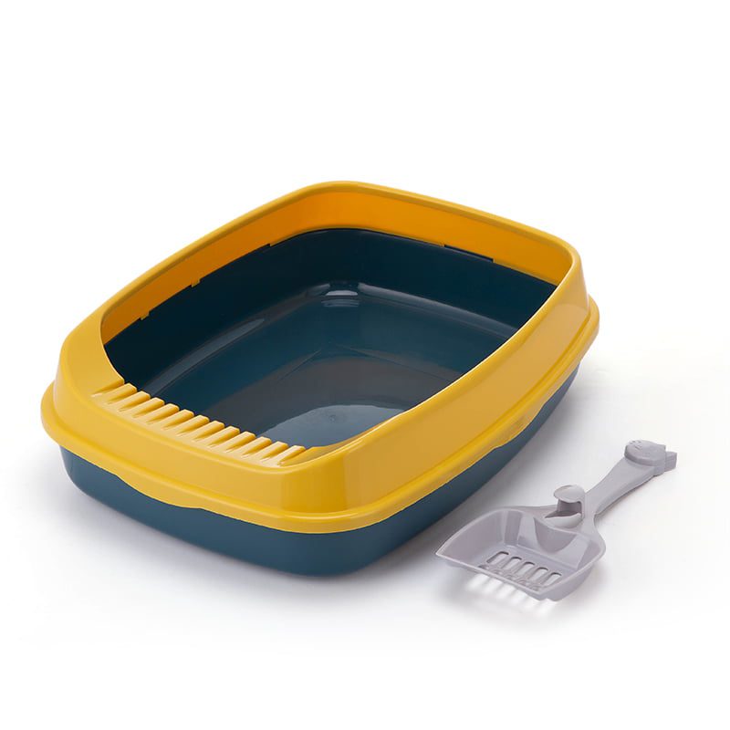 Cozy Paws Open Cat Litter Tray with Scoop – 55×43×18.5 cm – Mixed Colors