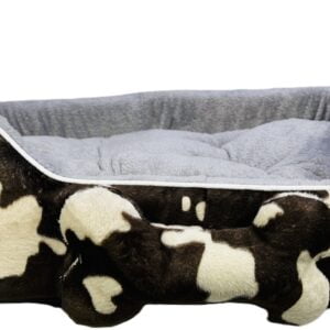 Coco Kindi Soft Printed Oval Fur Bed – Size 3(Mixed Colors,66×55 ×16 cm)