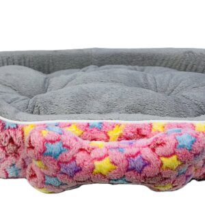 Coco Kindi Soft Printed Oval Fur Bed – Size 3(Mixed Colors,66×55 ×16 cm)