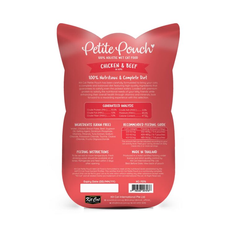 Kit Cat Petite Pouch 70g – Chicken & Beef (1 Box -24pcs)