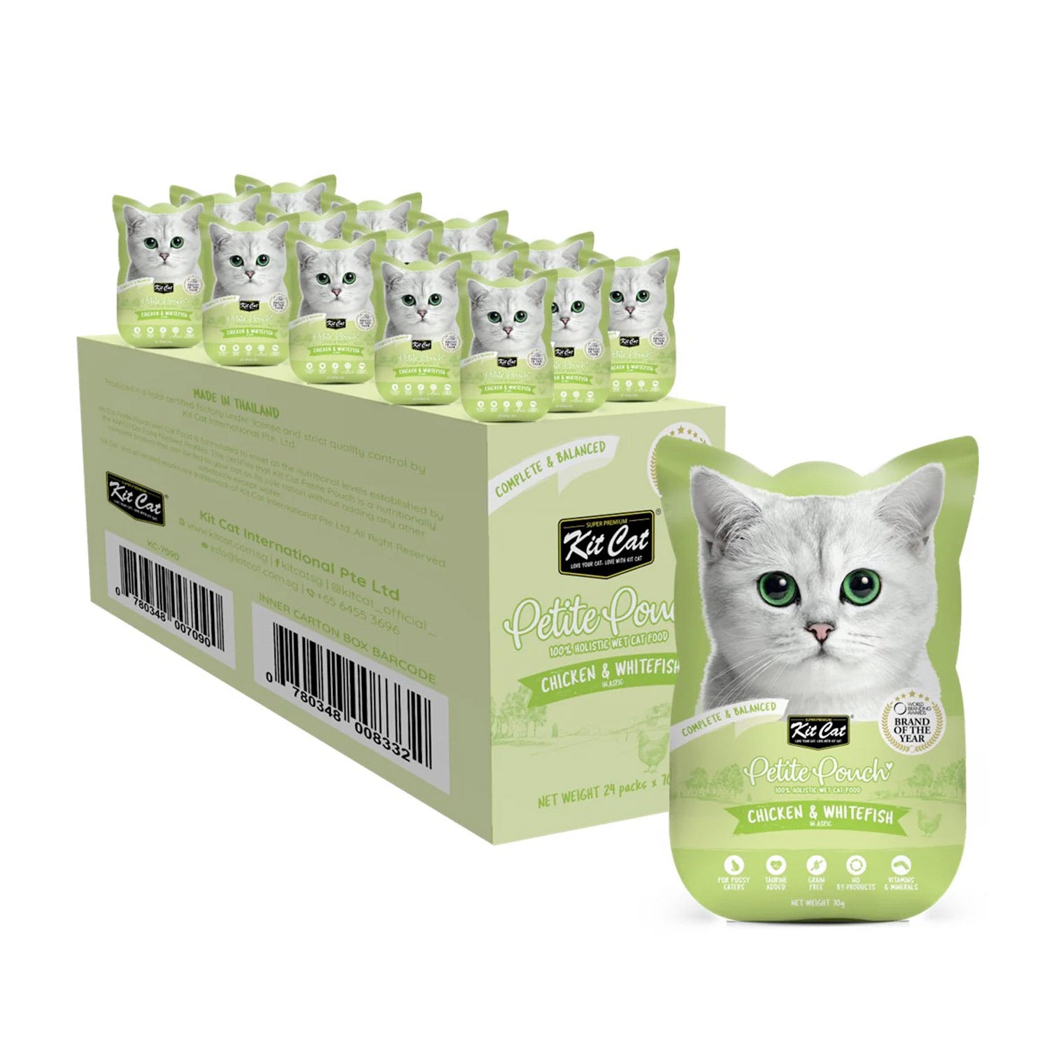 Kit Cat Petite Pouch 70g – Chicken & Whitefish (1 Box -24pcs)