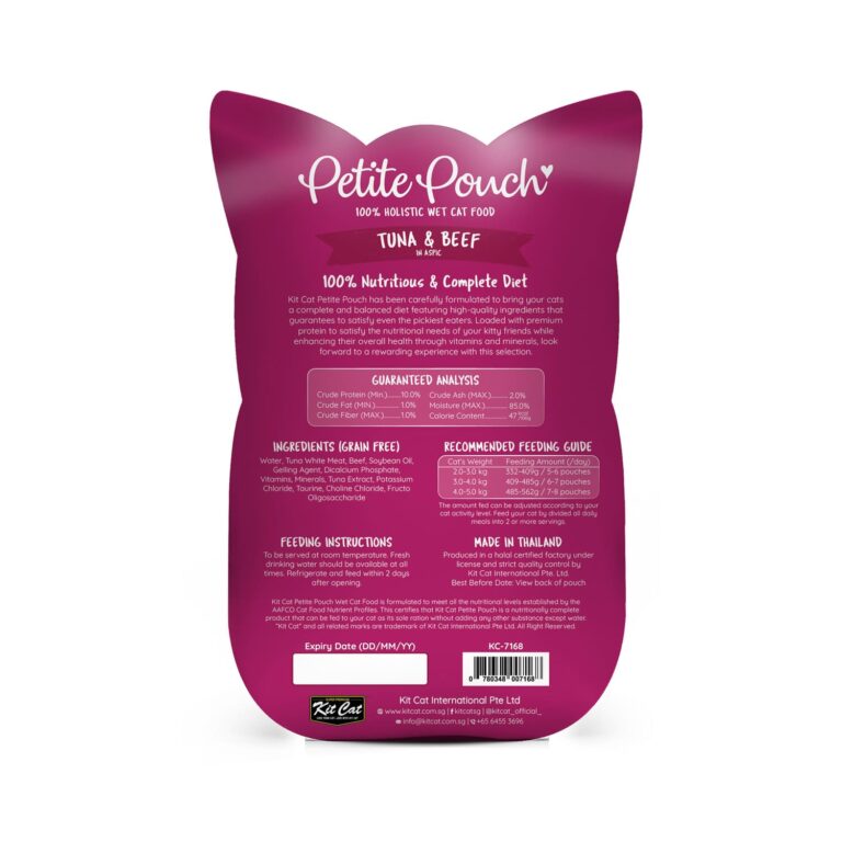 Kit Cat Petite Pouch 70g – Tuna & Beef (1 Box -24pcs)